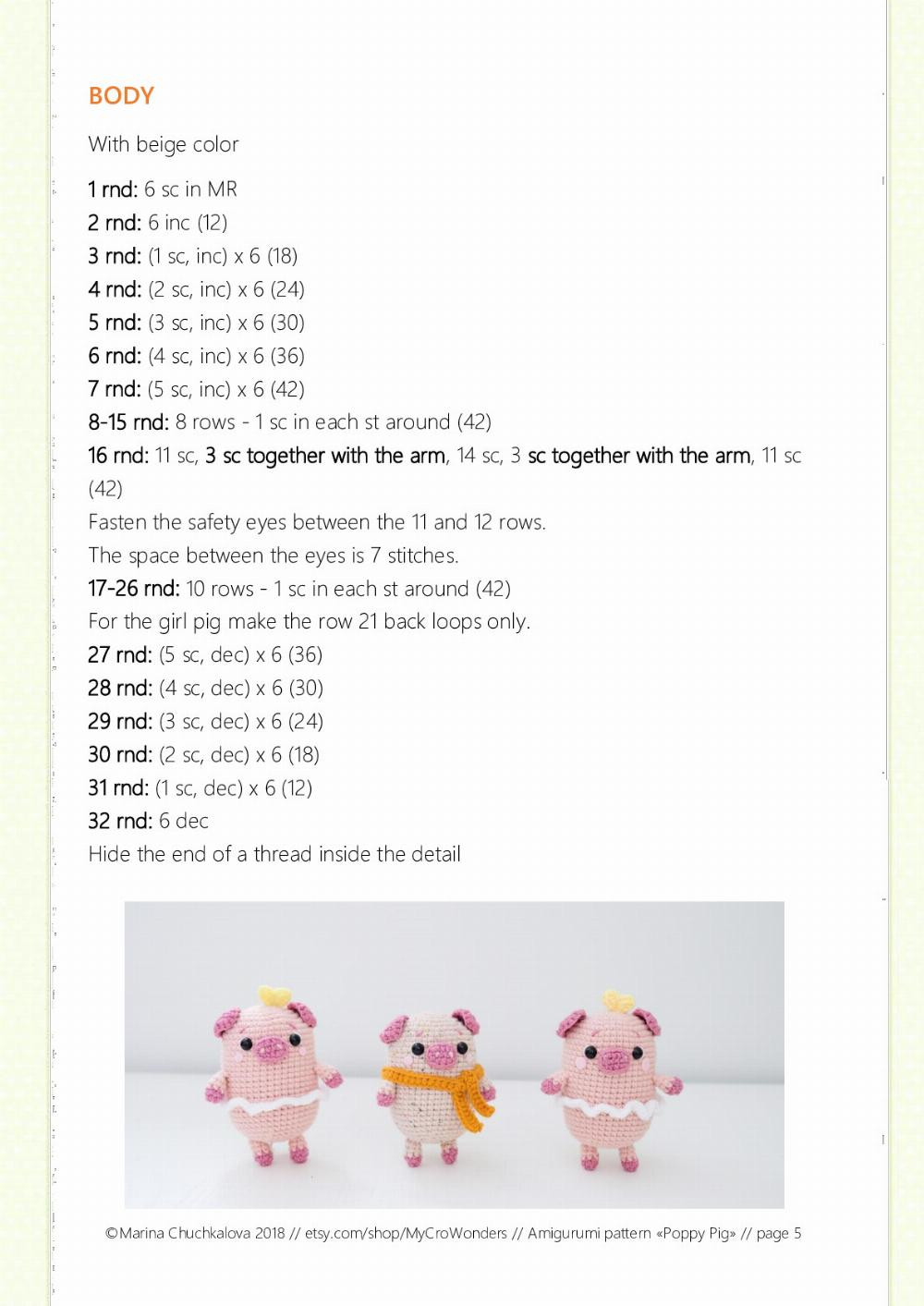 poppy pig FREE Amigurumi Pattern