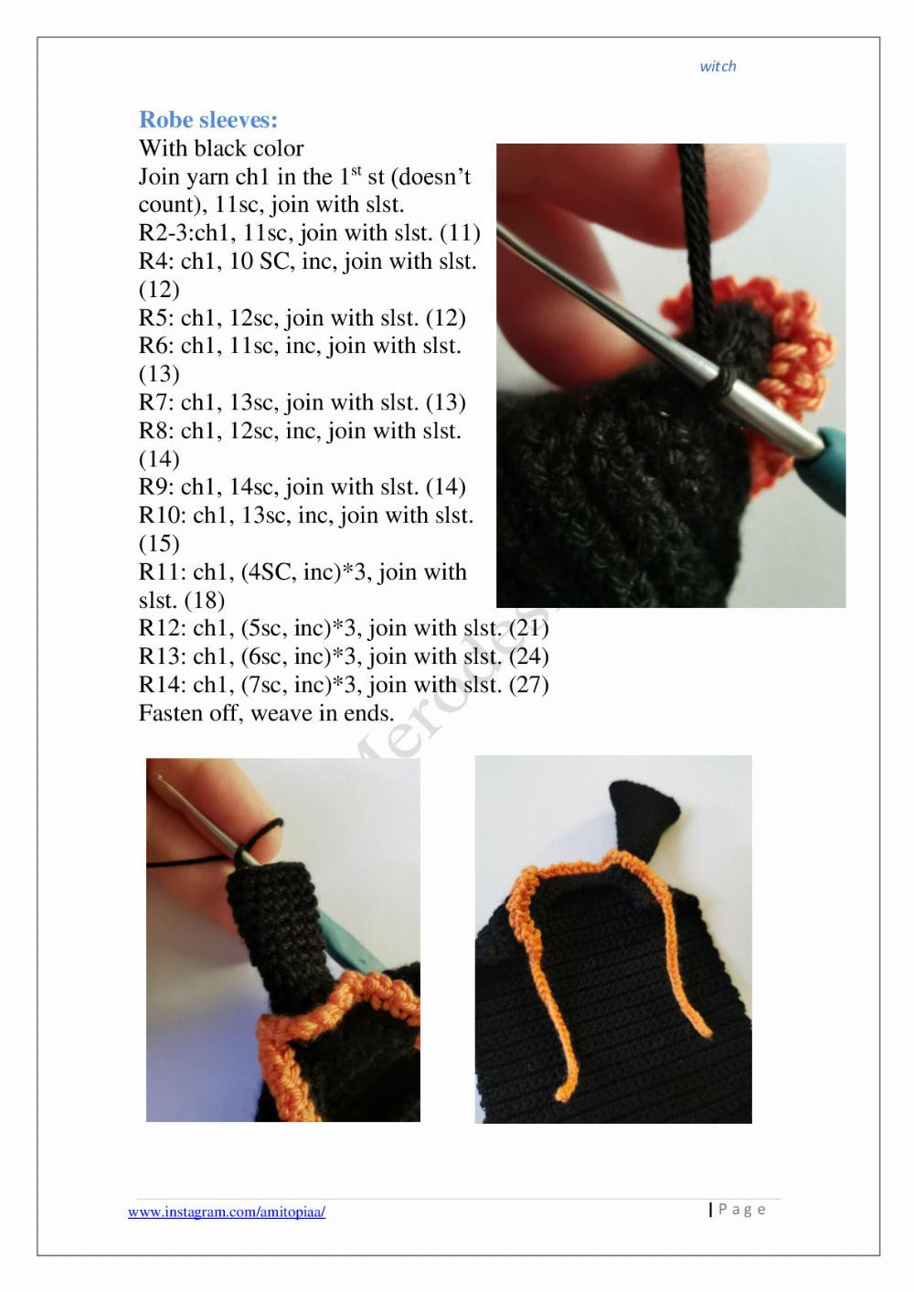 Pumpkin witch crochet pattern