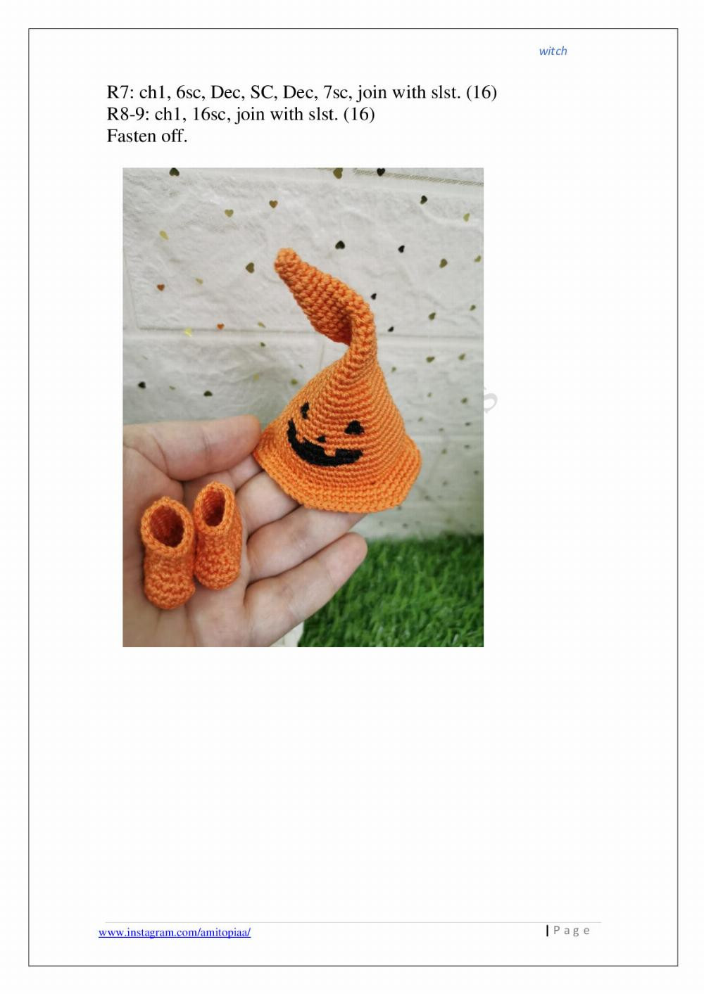 Pumpkin witch crochet pattern