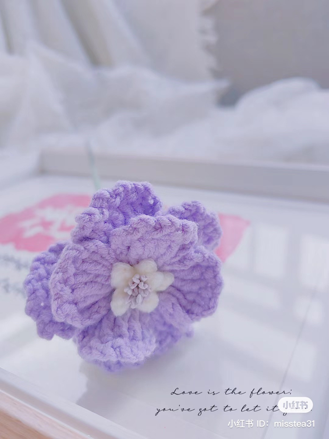 Purple floral crochet pattern