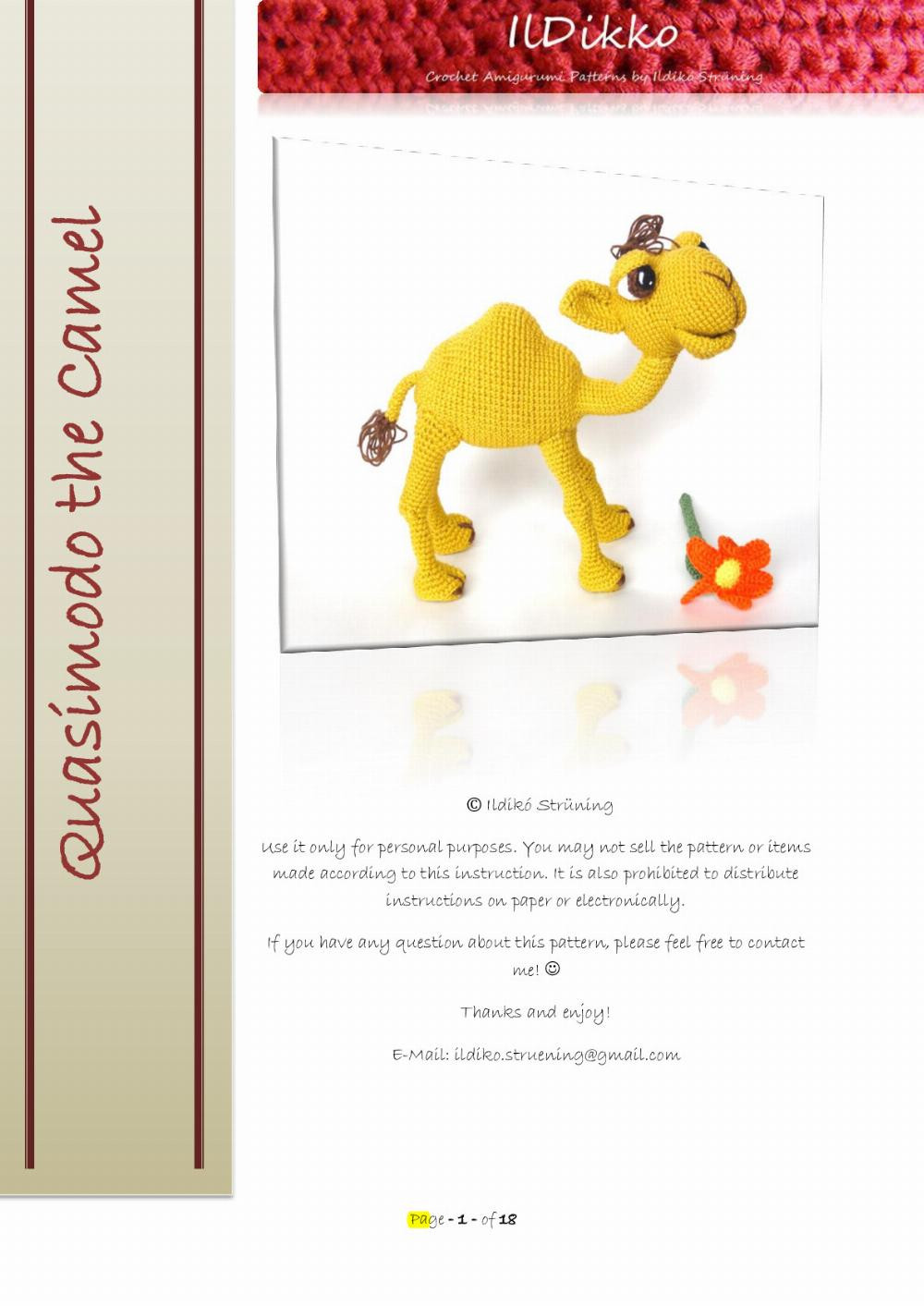 Quasimodo the Camel crochet pattern