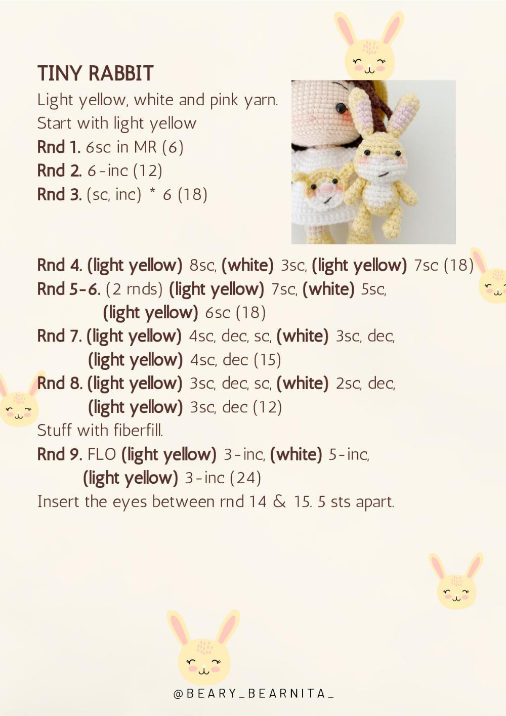 RABBIT DOLL crochet pattern