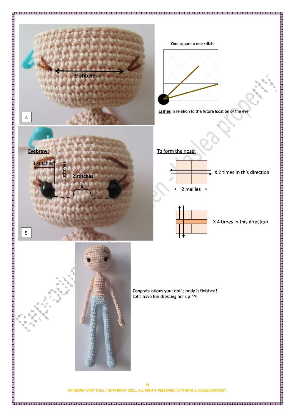 Rainbow Fairy/Elf crochet doll Pattern