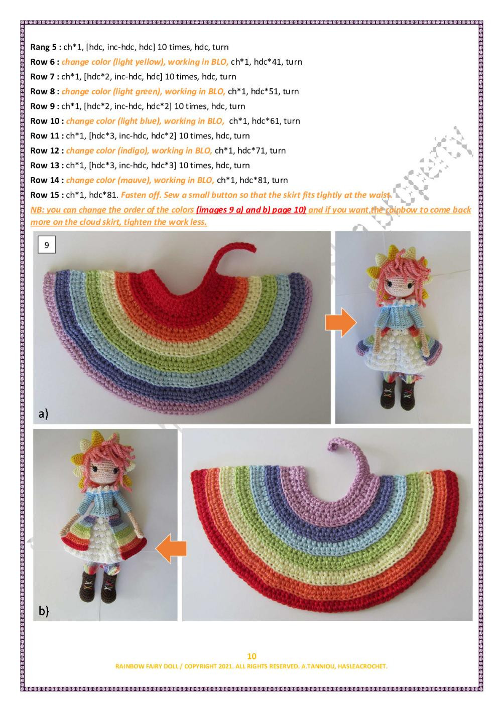 Rainbow Fairy/Elf crochet doll Pattern