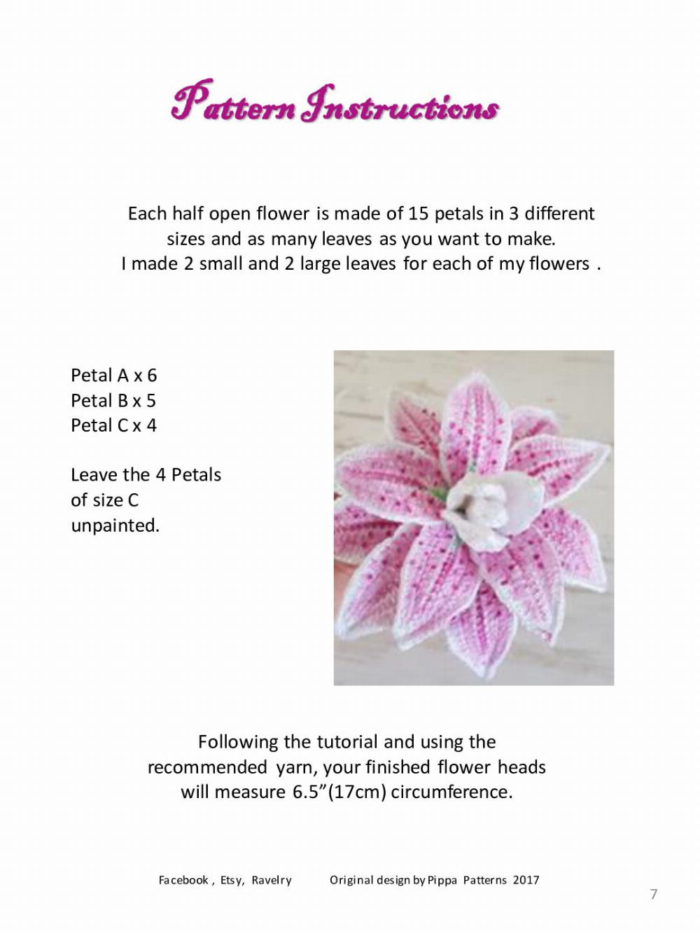 rose lily crochet pattern