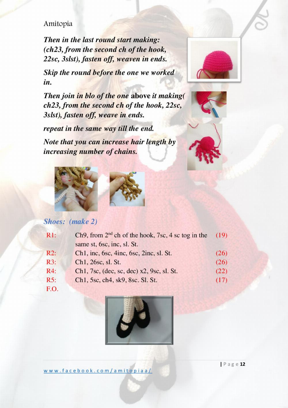 Ruby doll with a red dress crochet Pattern