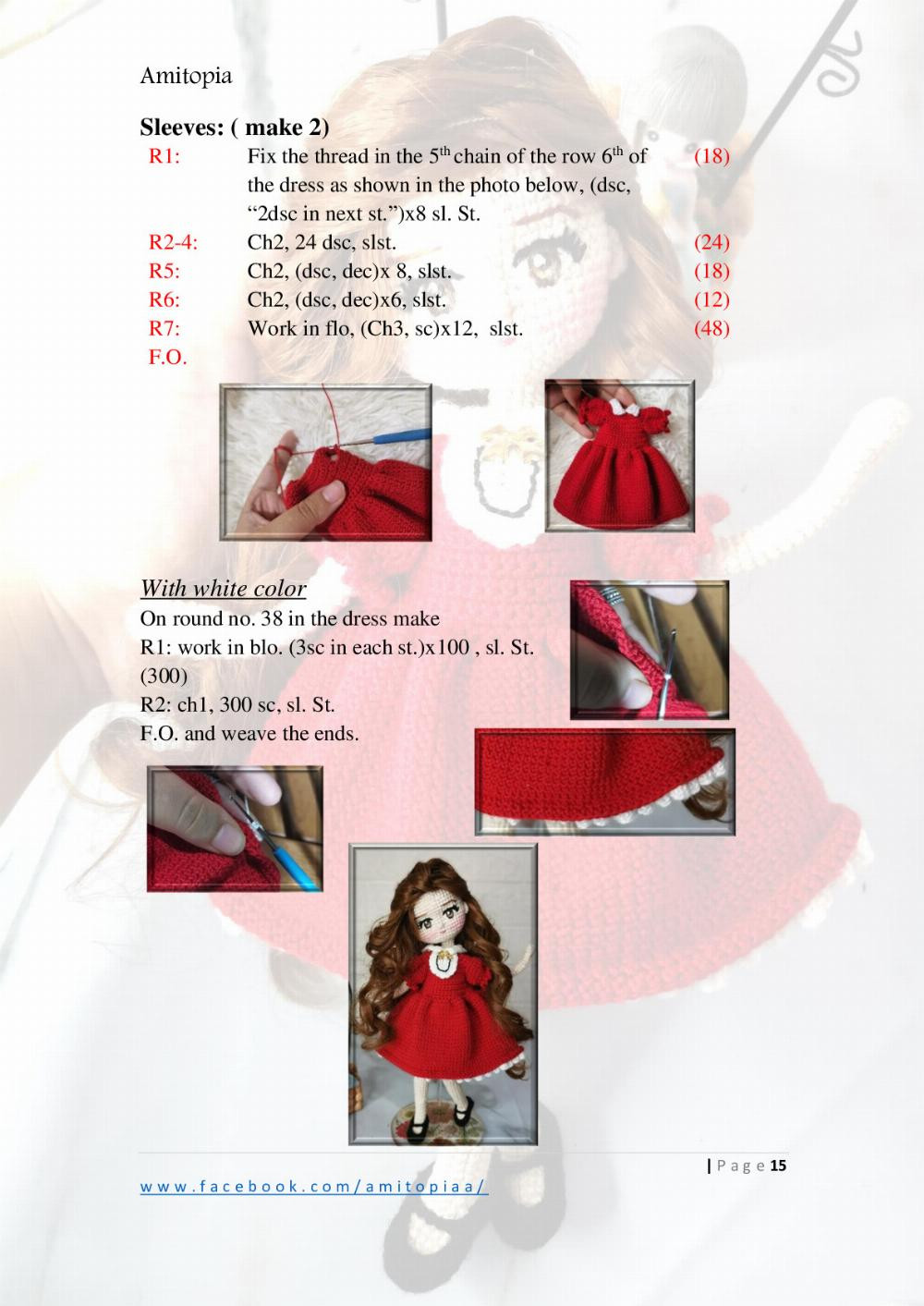 Ruby doll with a red dress crochet Pattern