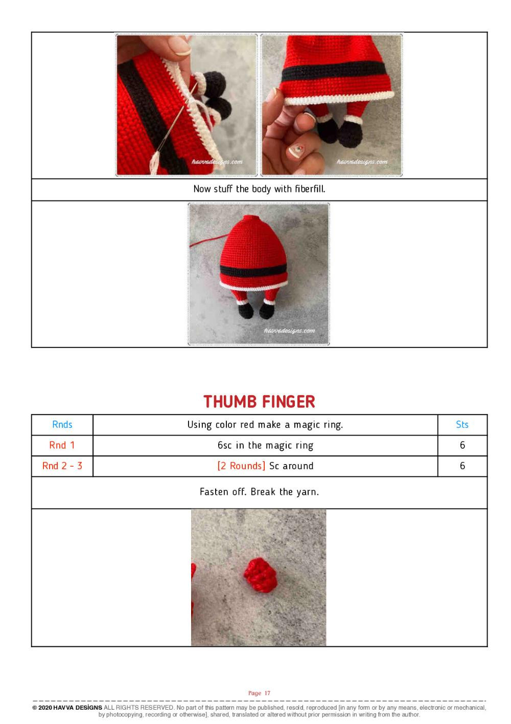 SANTA CLAUS  with a red hat crochet pattern