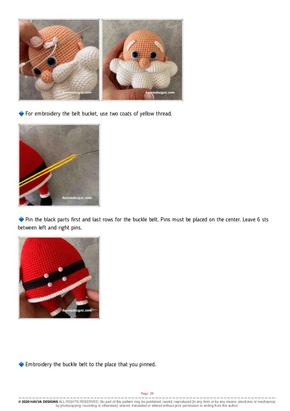 SANTA CLAUS  with a red hat crochet pattern