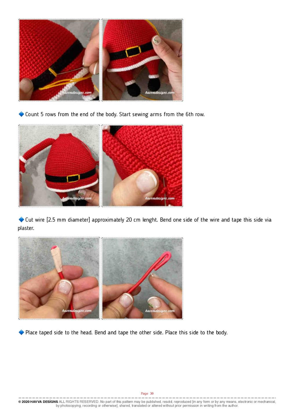 SANTA CLAUS  with a red hat crochet pattern