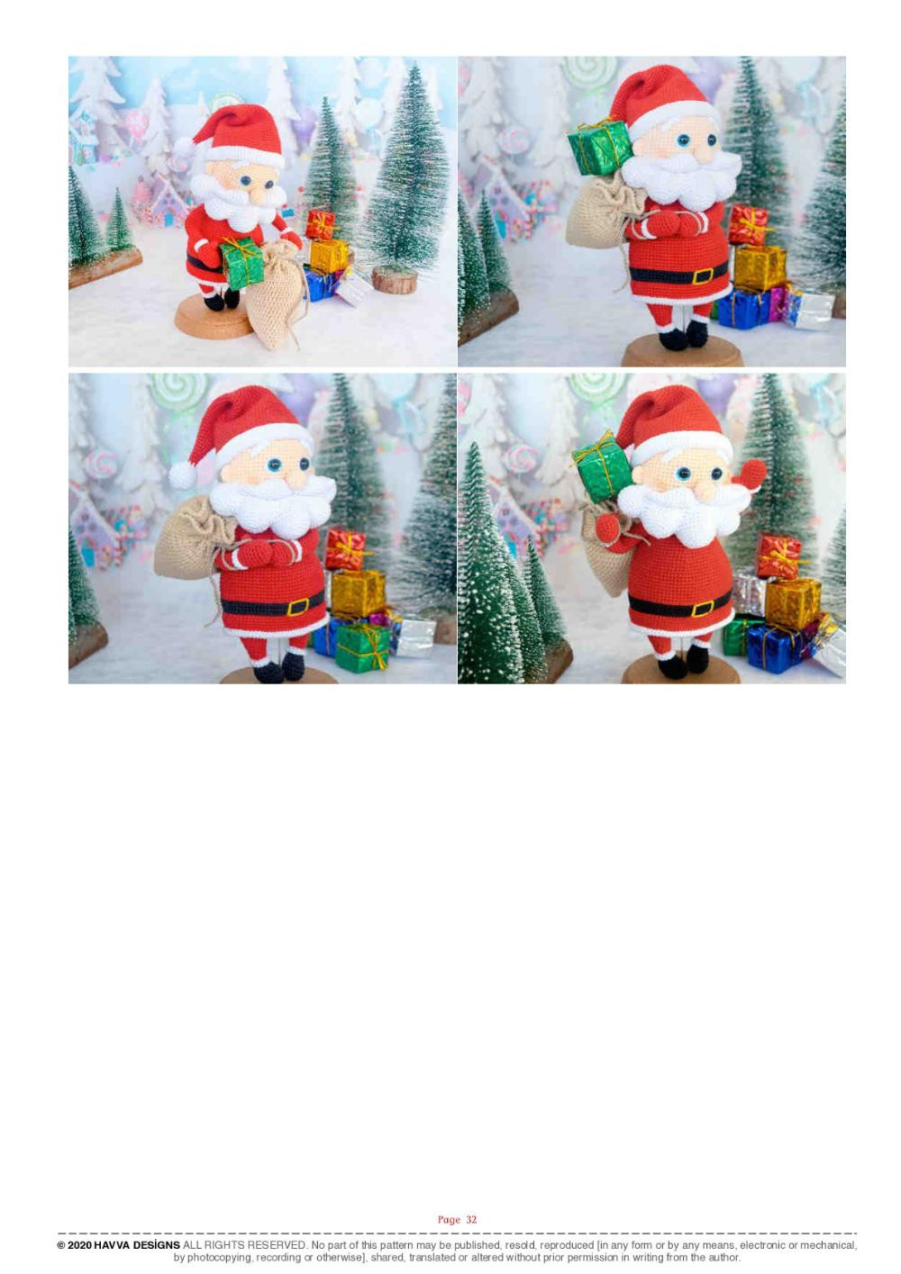 SANTA CLAUS  with a red hat crochet pattern