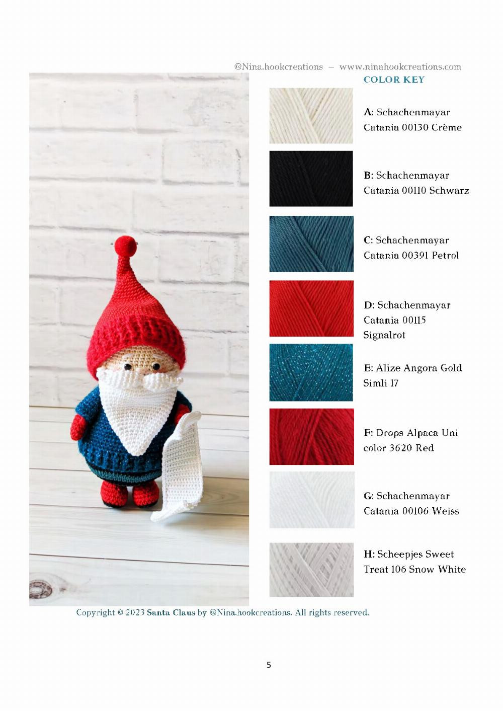 Santa Claus with red hat crochet pattern