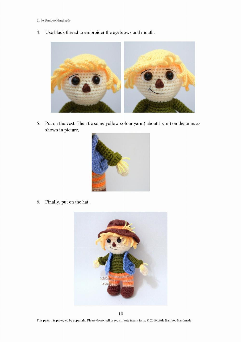 Scarecrow Amigurumi Crochet Pattern