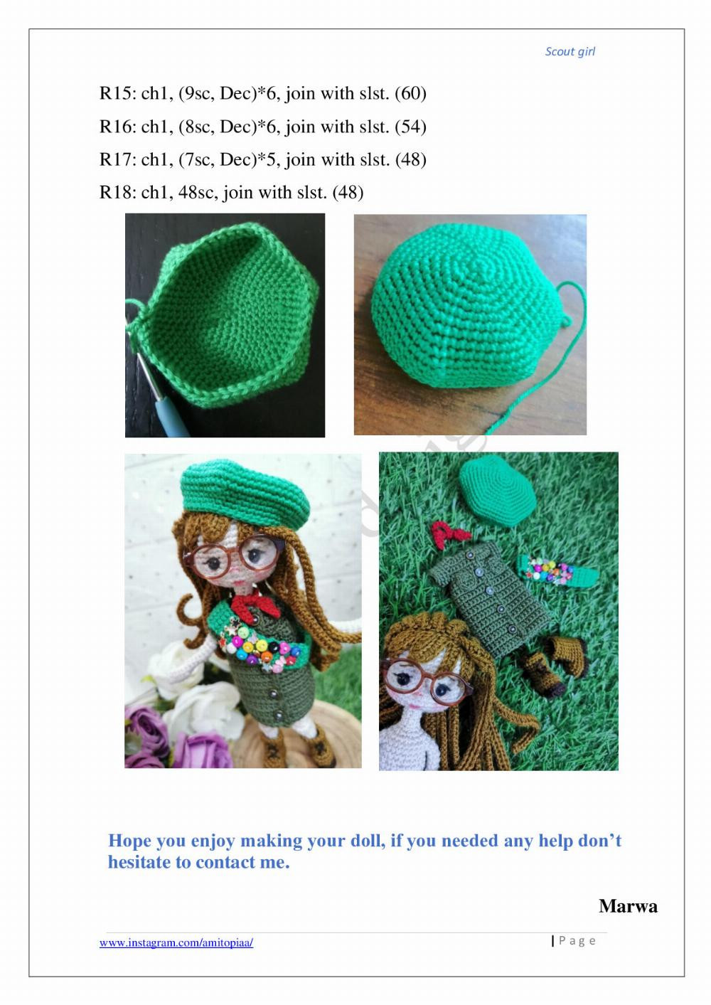 Scout girl crochet pattern