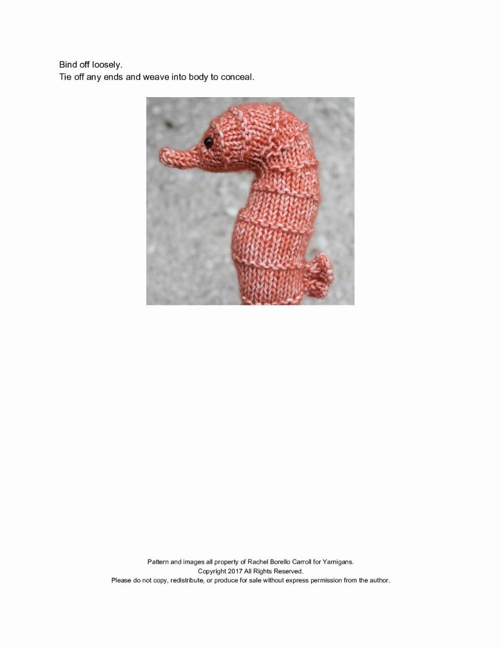 Seahorse A knitting pattern