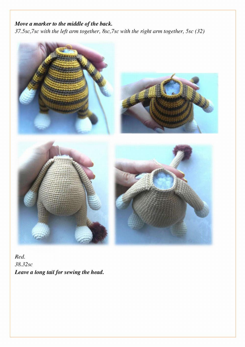 set of two crochet pattern little tiger and lion