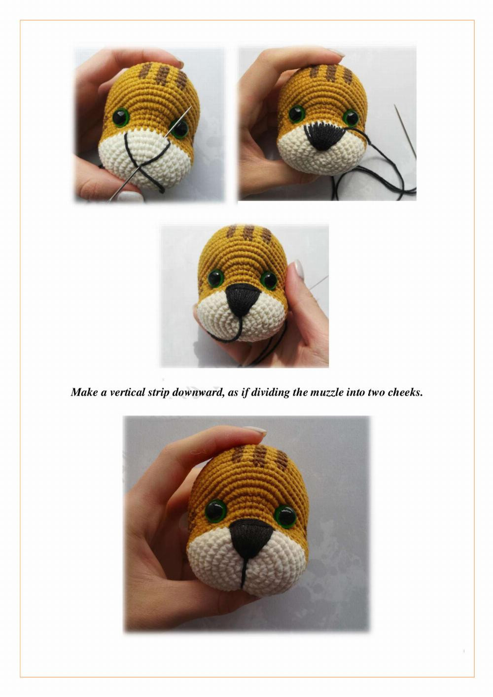 set of two crochet pattern little tiger and lion