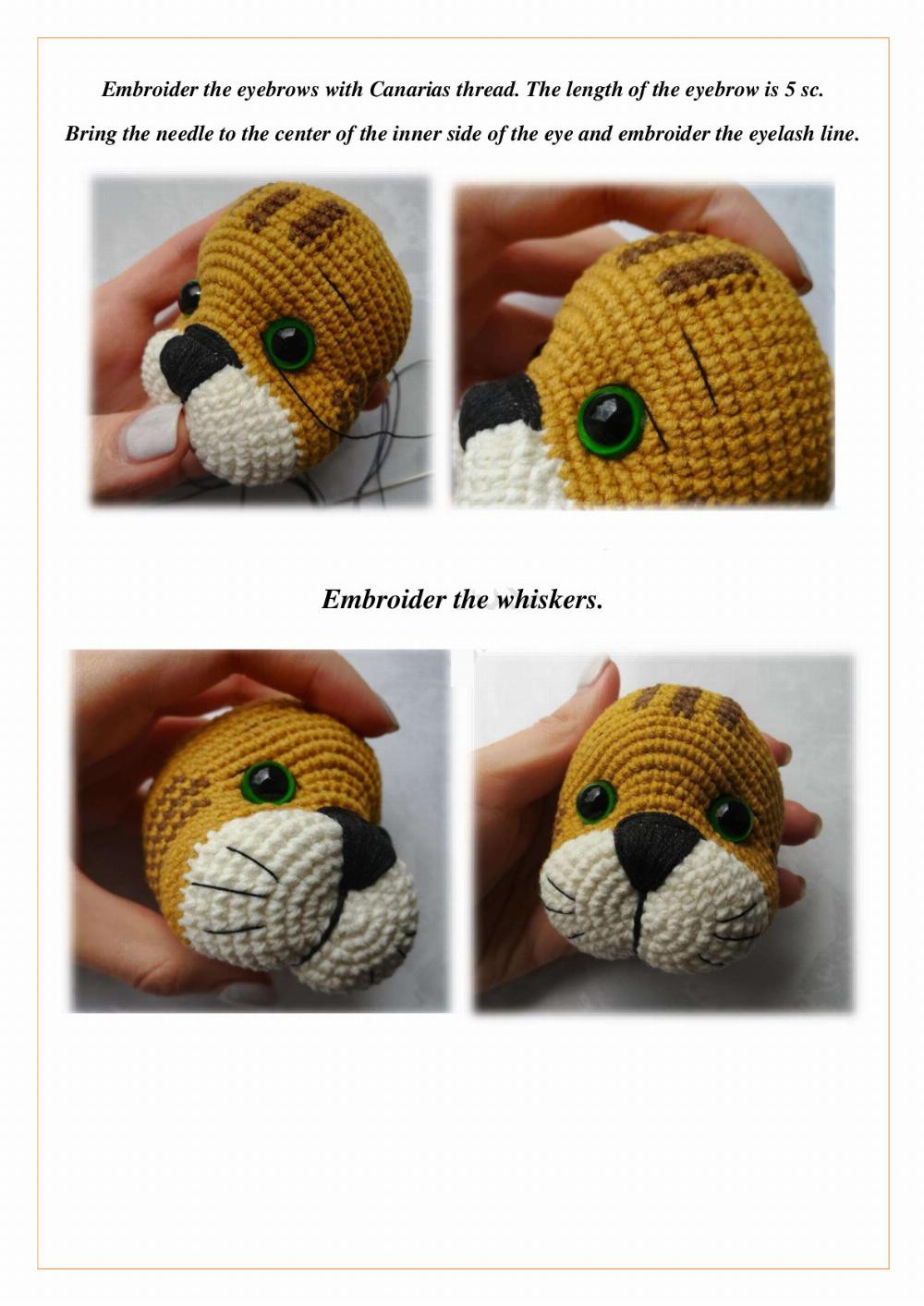 set of two crochet pattern little tiger and lion