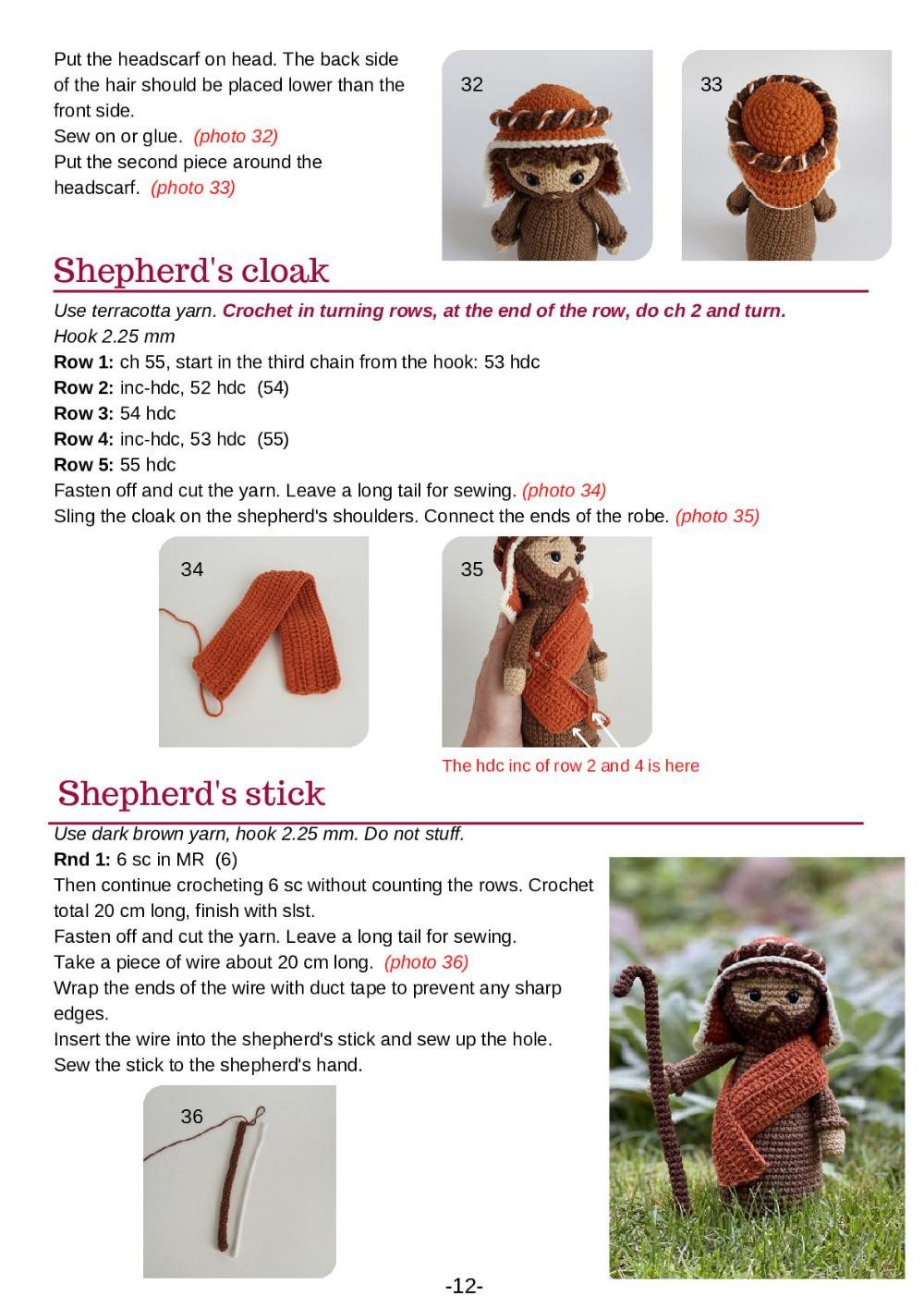 Shepherd, bull and donkey Crochet pattern