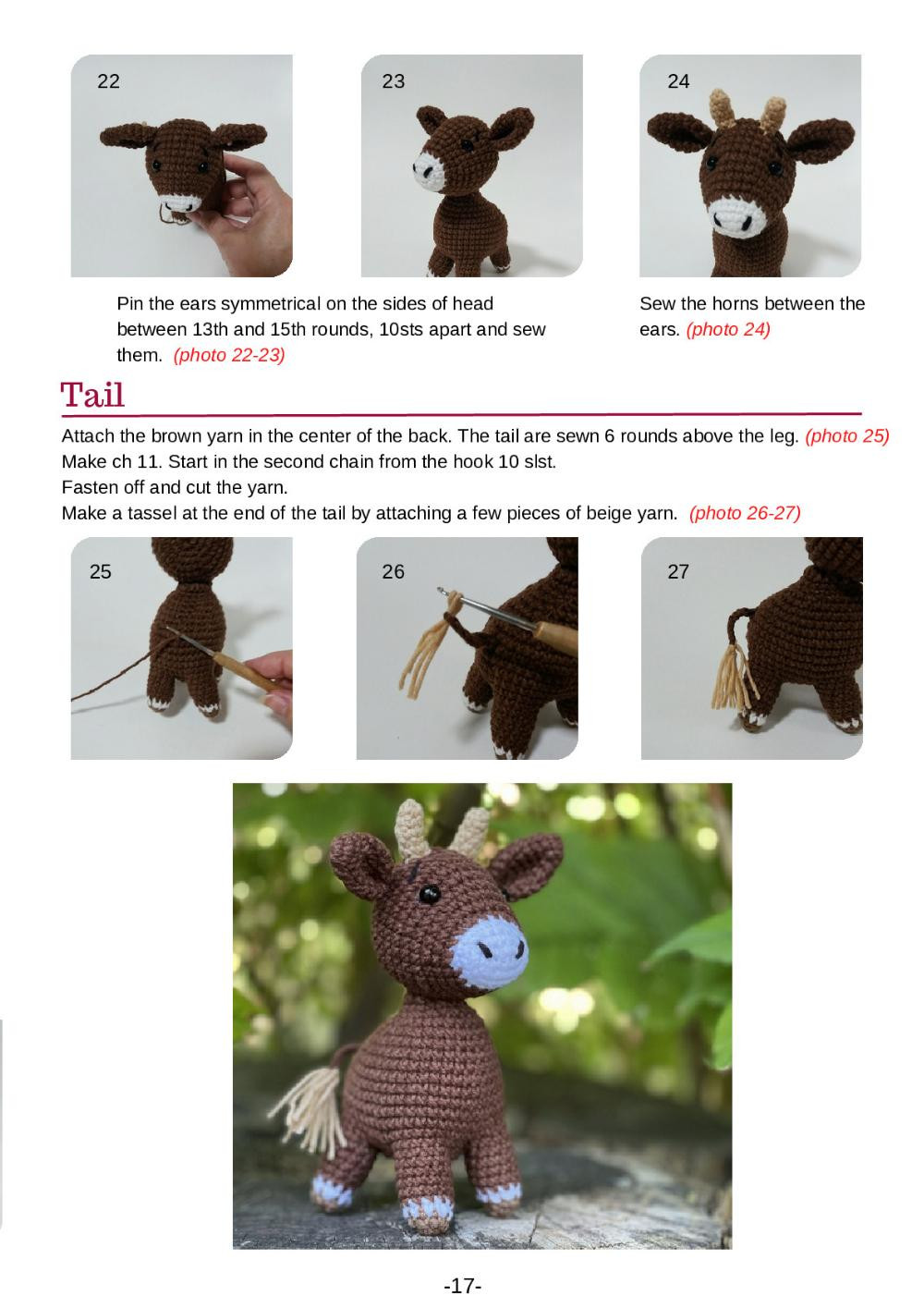 Shepherd, bull and donkey Crochet pattern