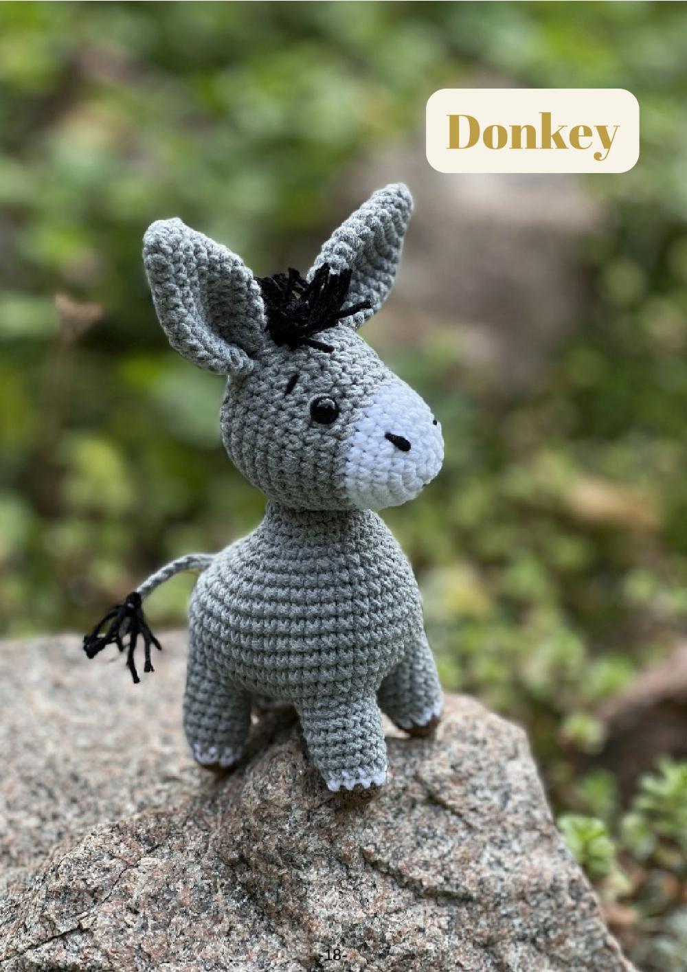 Shepherd, bull and donkey Crochet pattern