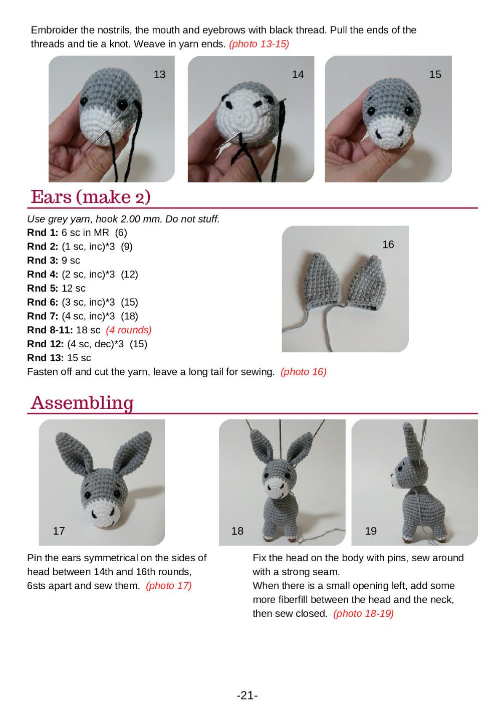 Shepherd, bull and donkey Crochet pattern