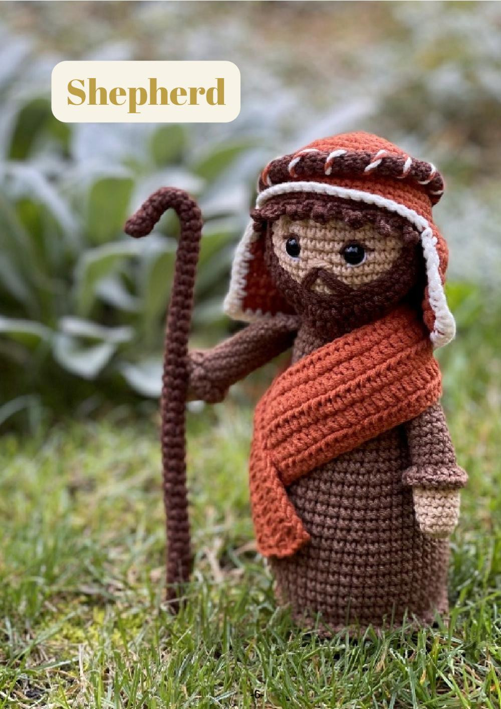 Shepherd, bull and donkey Crochet pattern