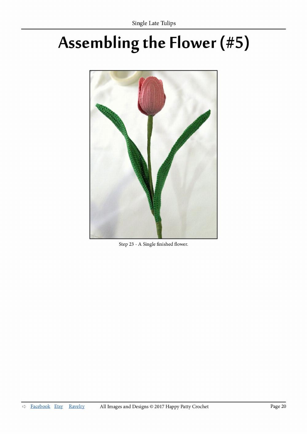 Single Late Tulips crochet pattern