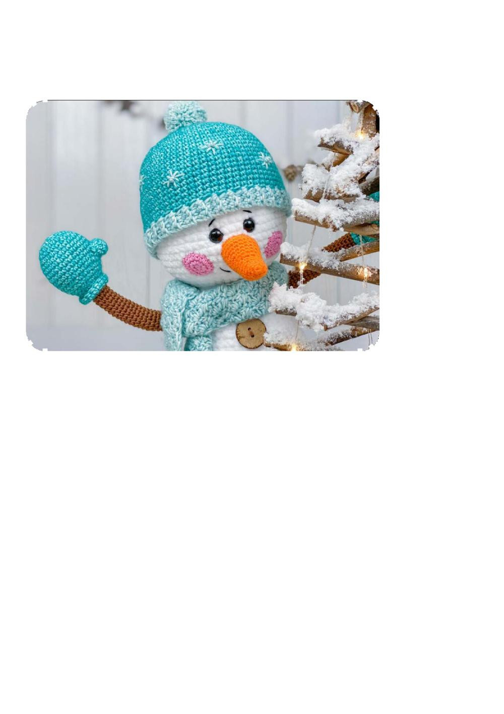 sky the happy snowman amigurumi