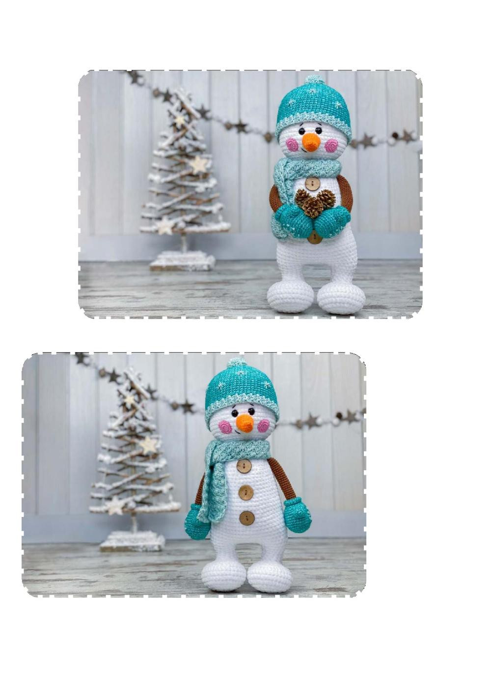 sky the happy snowman amigurumi