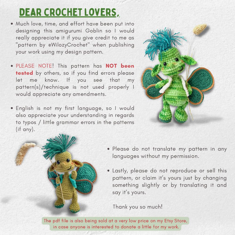 Smiley,THE gRASS gOBLIN Free tutorial on Wilozy crochet