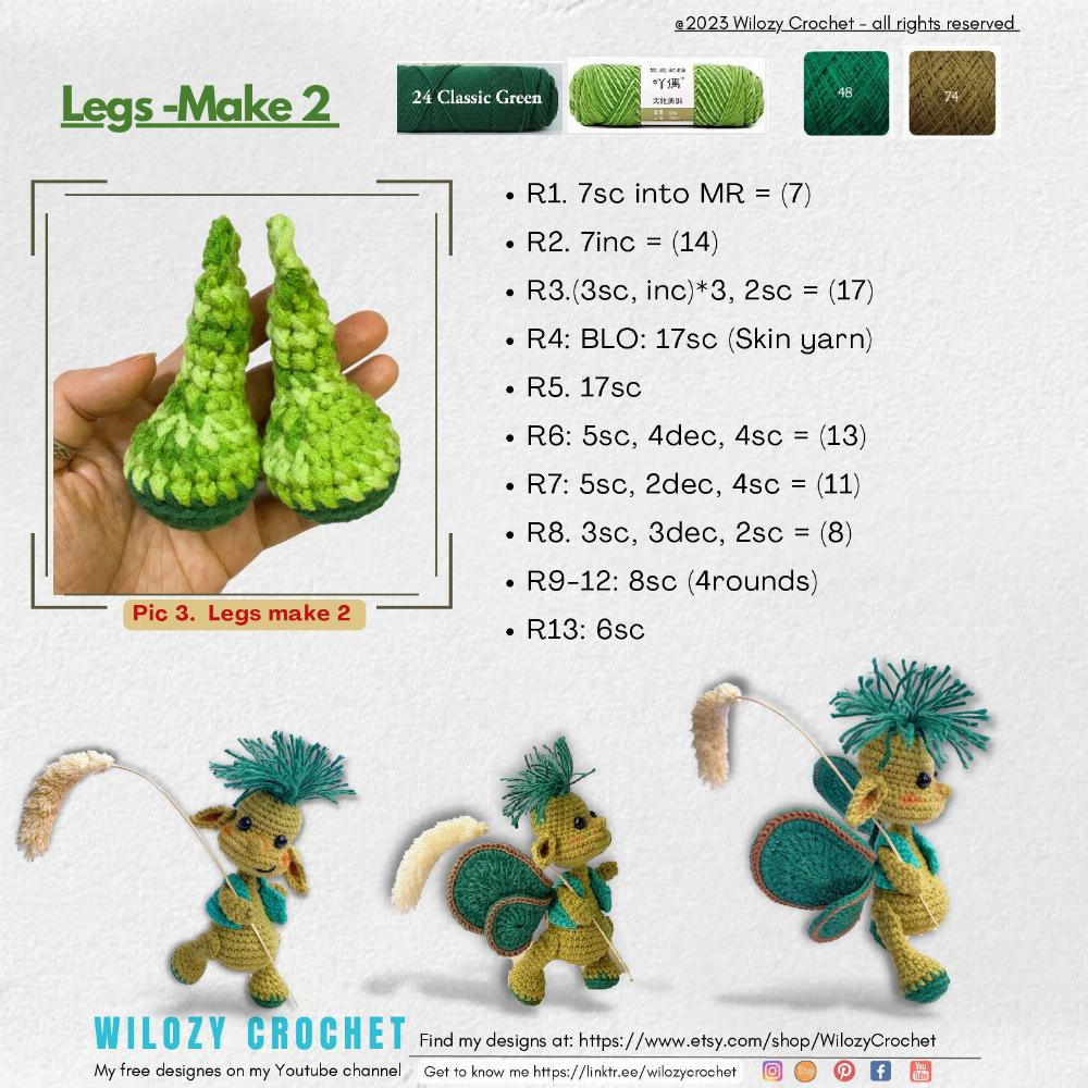 Smiley,THE gRASS gOBLIN Free tutorial on Wilozy crochet