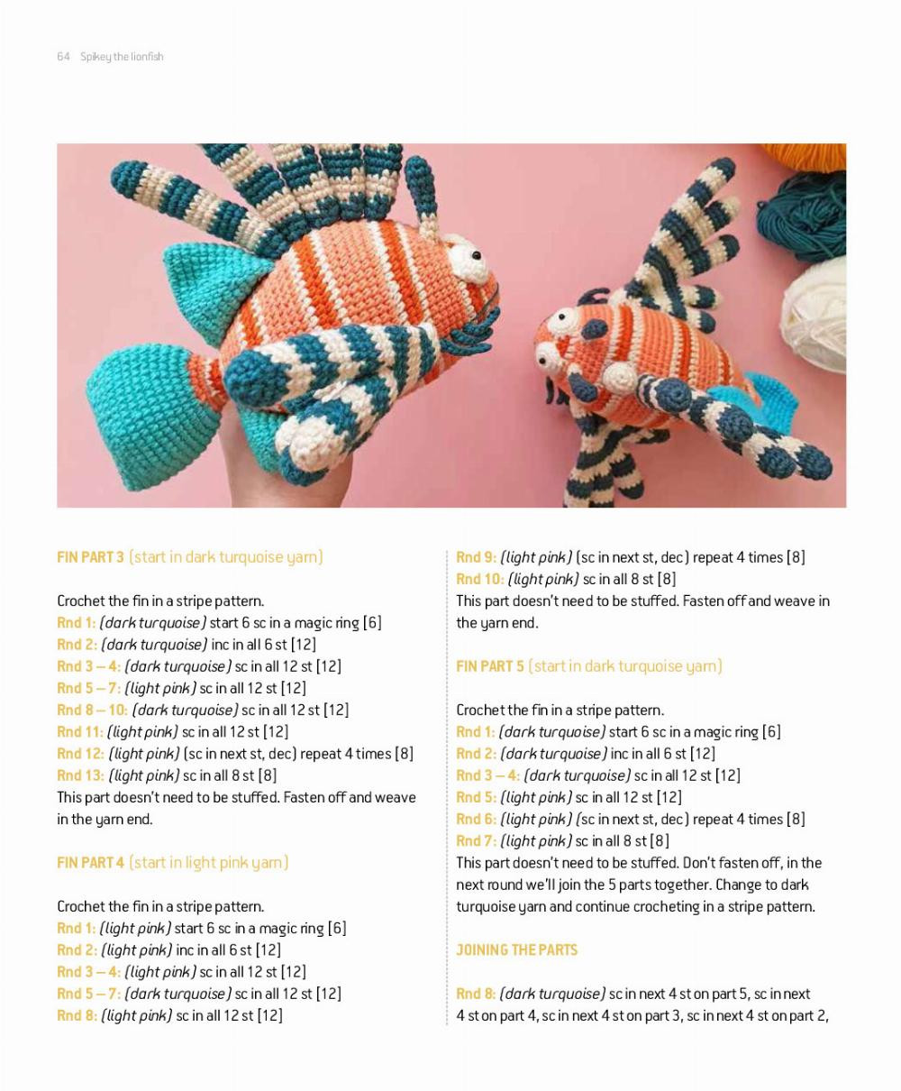 Spikey the lionfish crochet pattern