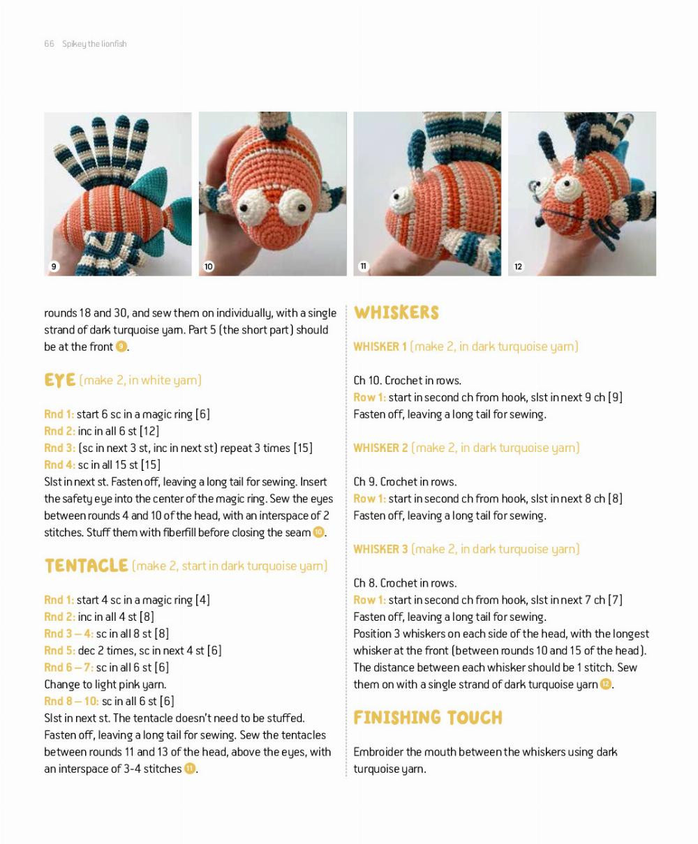 Spikey the lionfish crochet pattern