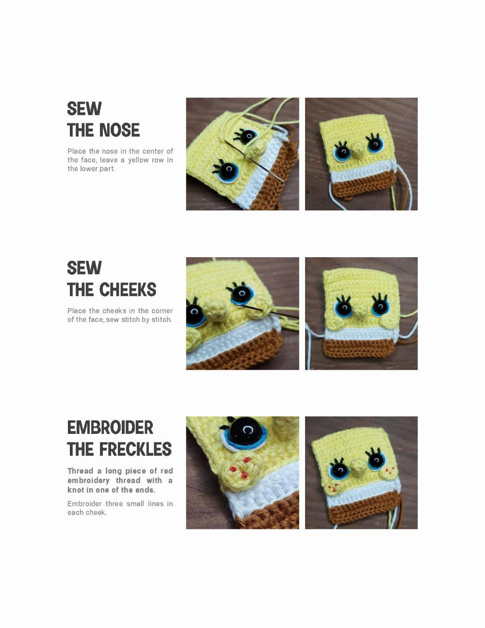 spongebob crochet pattern