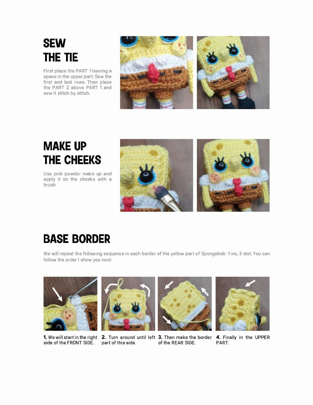 spongebob crochet pattern