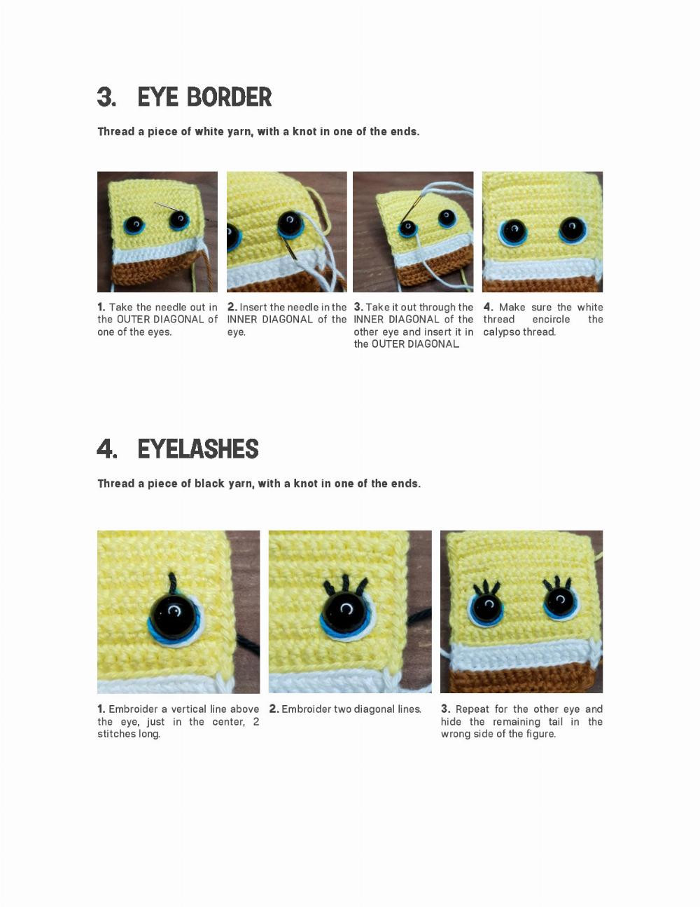 spongebob crochet pattern