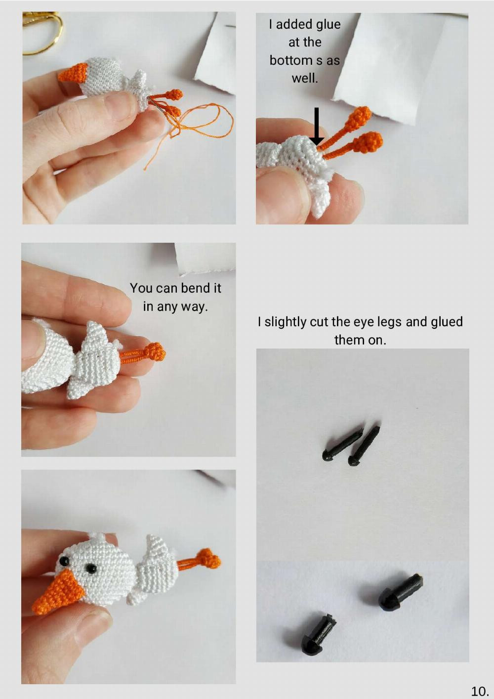 stork brooch crochet pattern