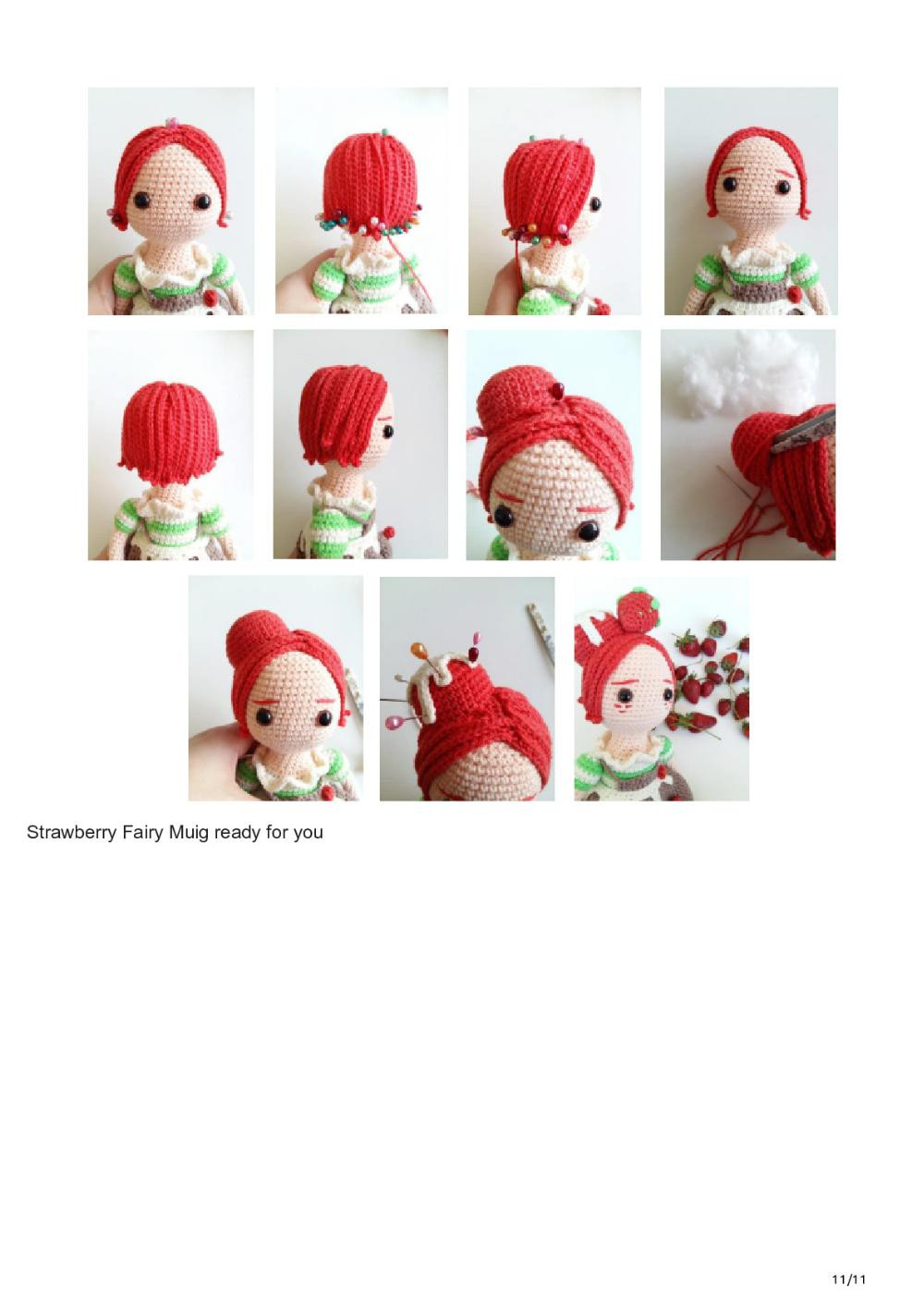Strawberry Fairy Doll Amigurumi Crochet Pattern