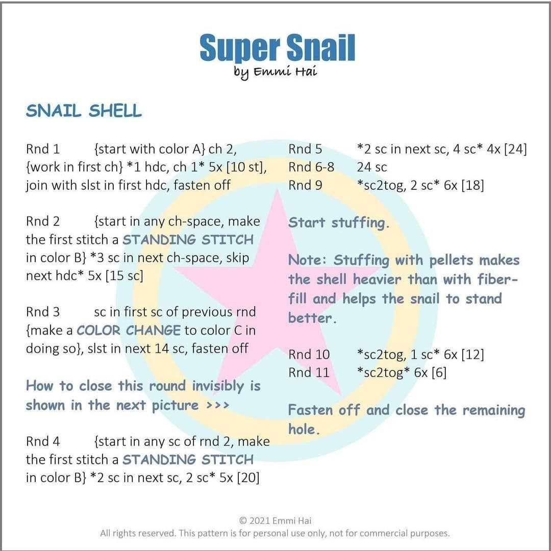 supper snail crochet pattern