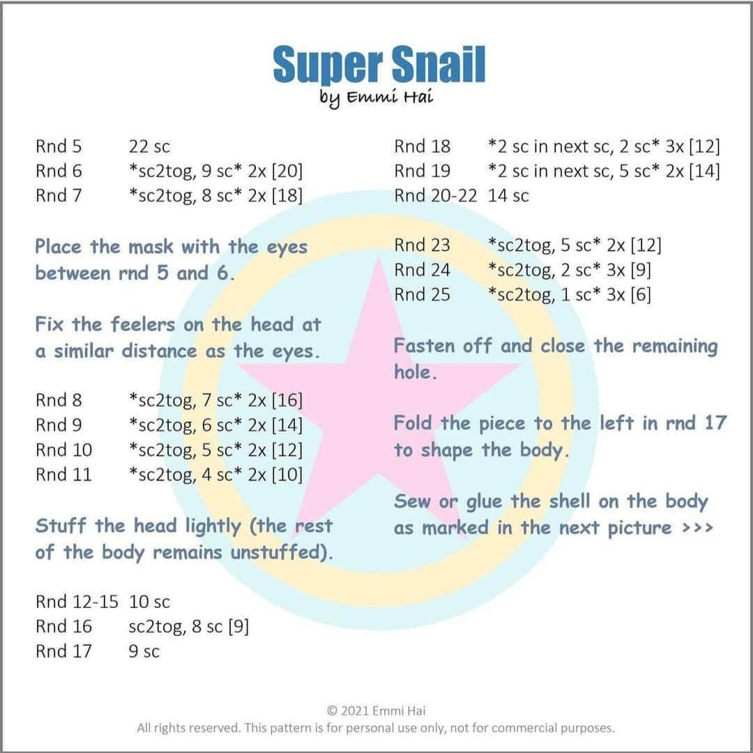 supper snail crochet pattern