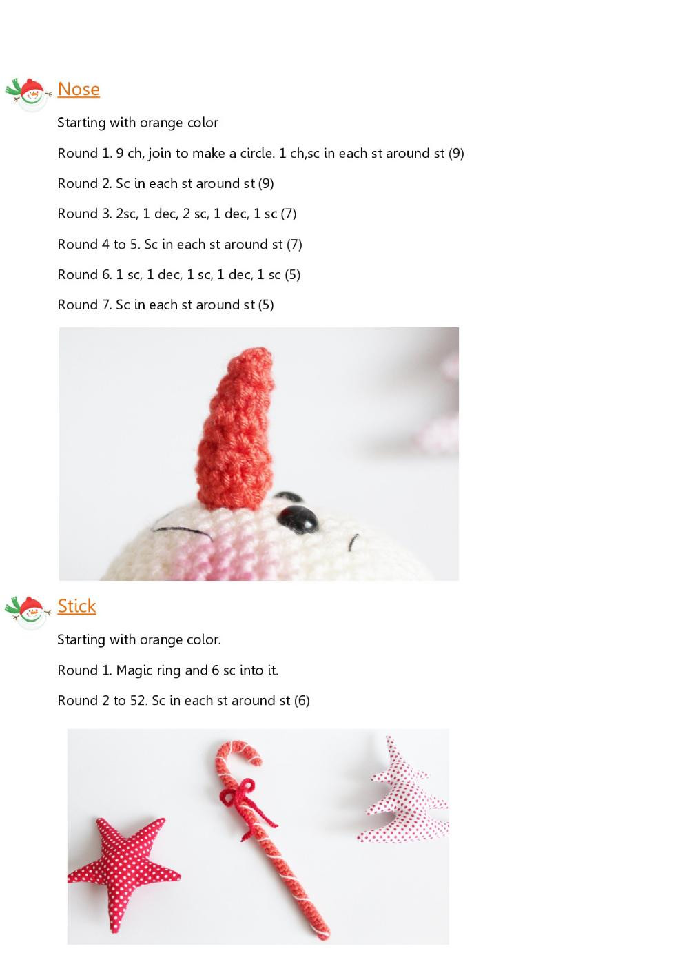 Sweet snowman crochet pattern