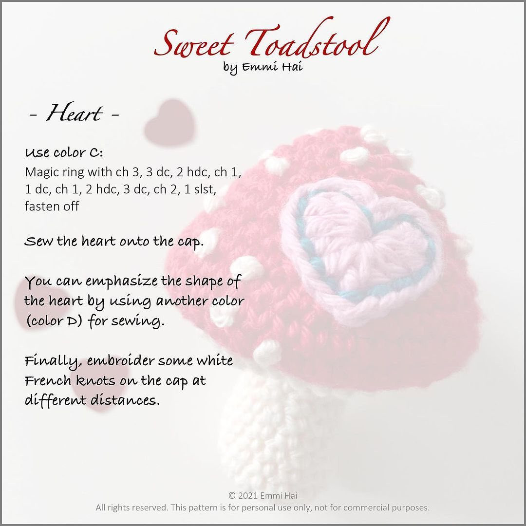 sweet toadstool crochet pattern