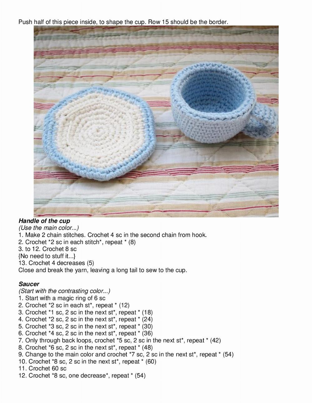 Tea set crochet pattern