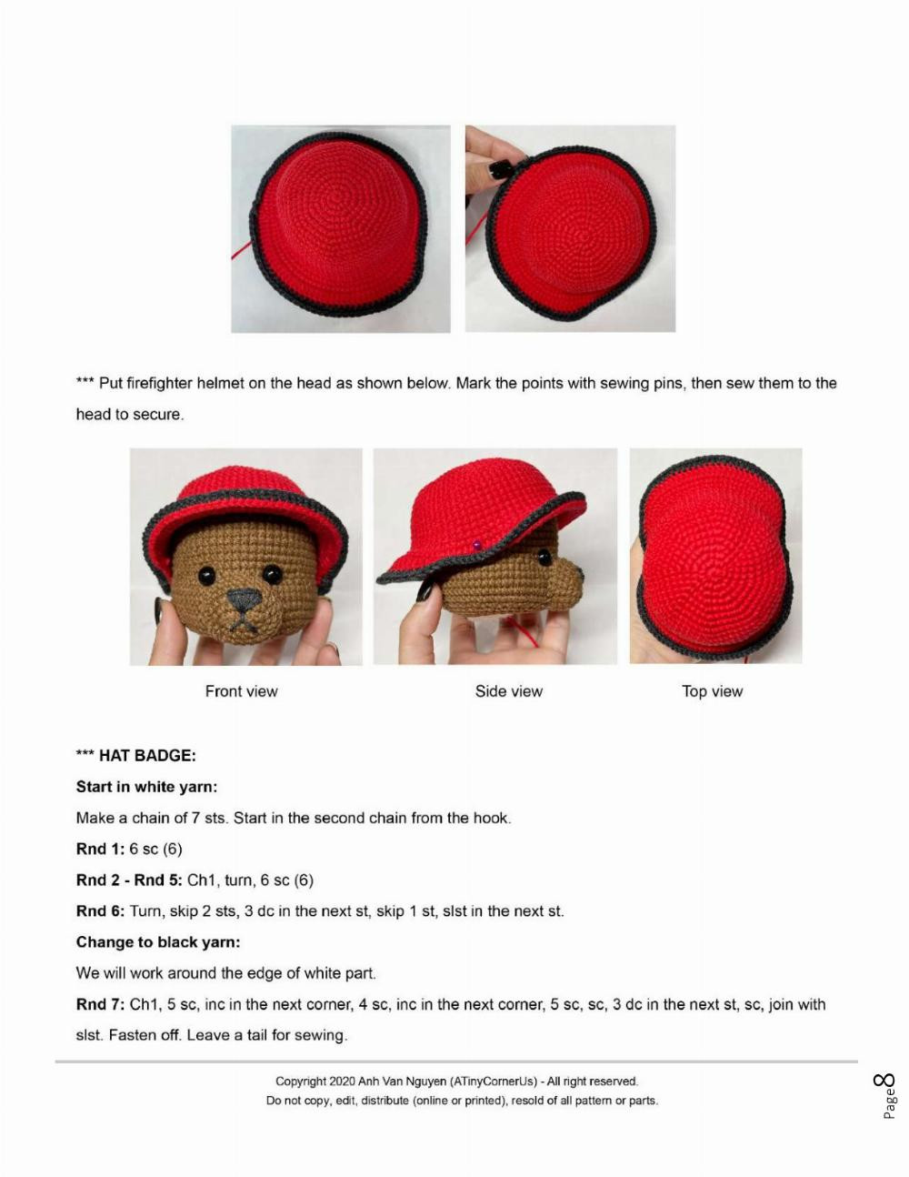 the firefighter bear crochet pattern