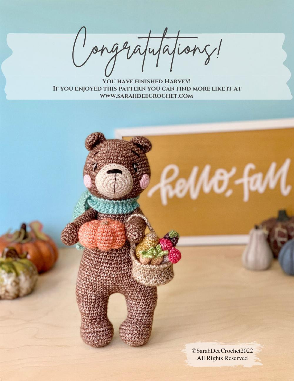 The Harvest Bear Amigurumi Crochet Pattern