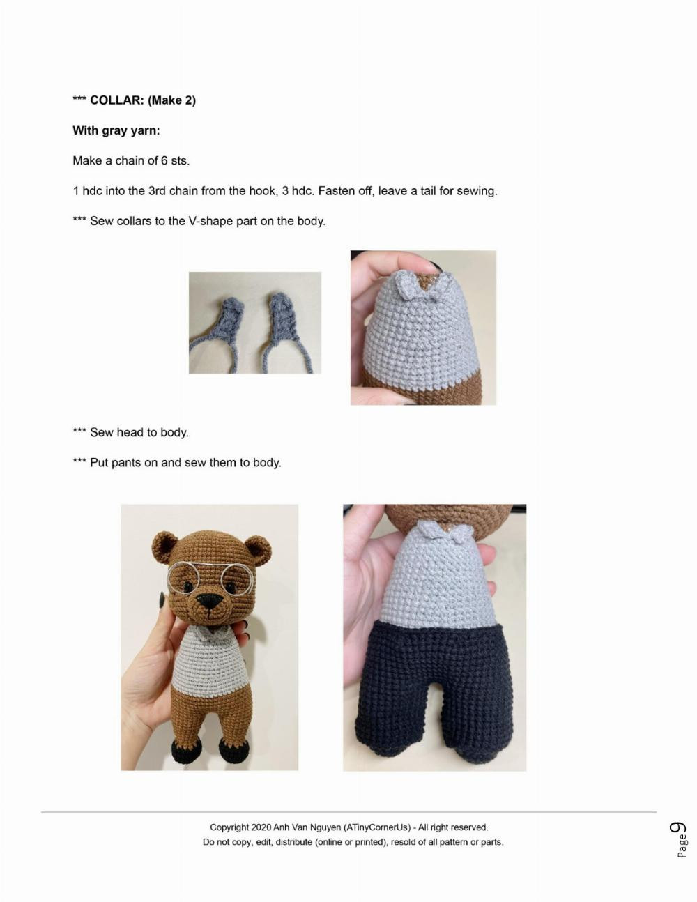 the male doctor bear crochet pattern