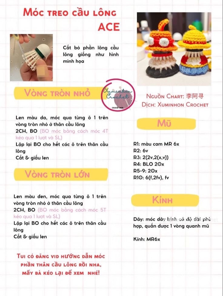 tổng hợp chart móc treo cầu lông, Móc treo cầu lông luffy, Móc treo cầu lông hoa linh lan, móc treo cầu lông tony tony chopper, móc treo cầu lông ace.