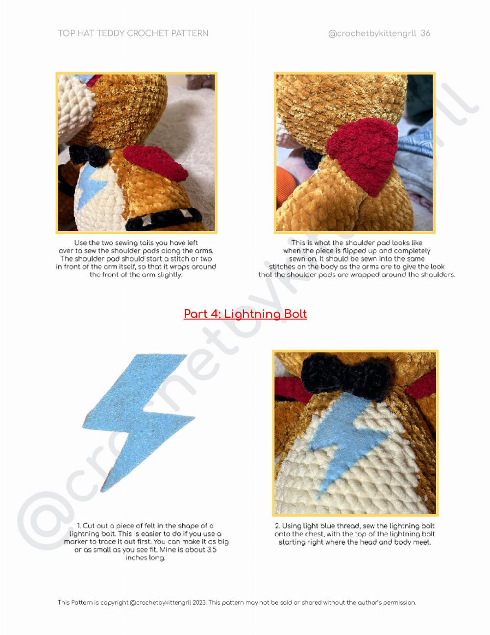 top hat teddy crochet pattern