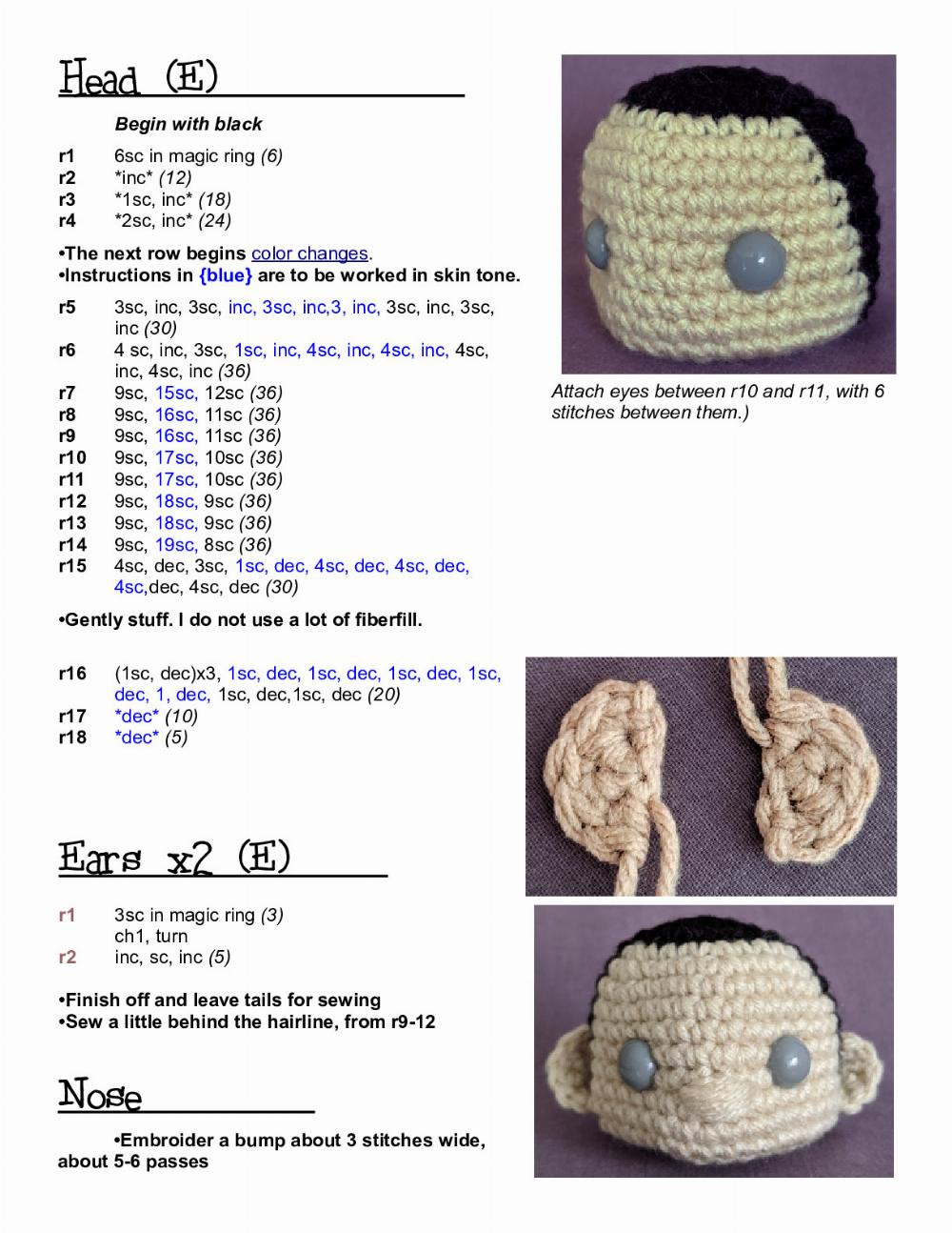 Toph Amigurumi pattern